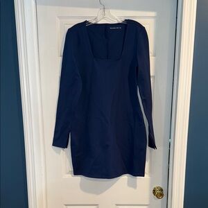 Abercrombie Blue Sheath Dress Long Sleeve Scoop Neck